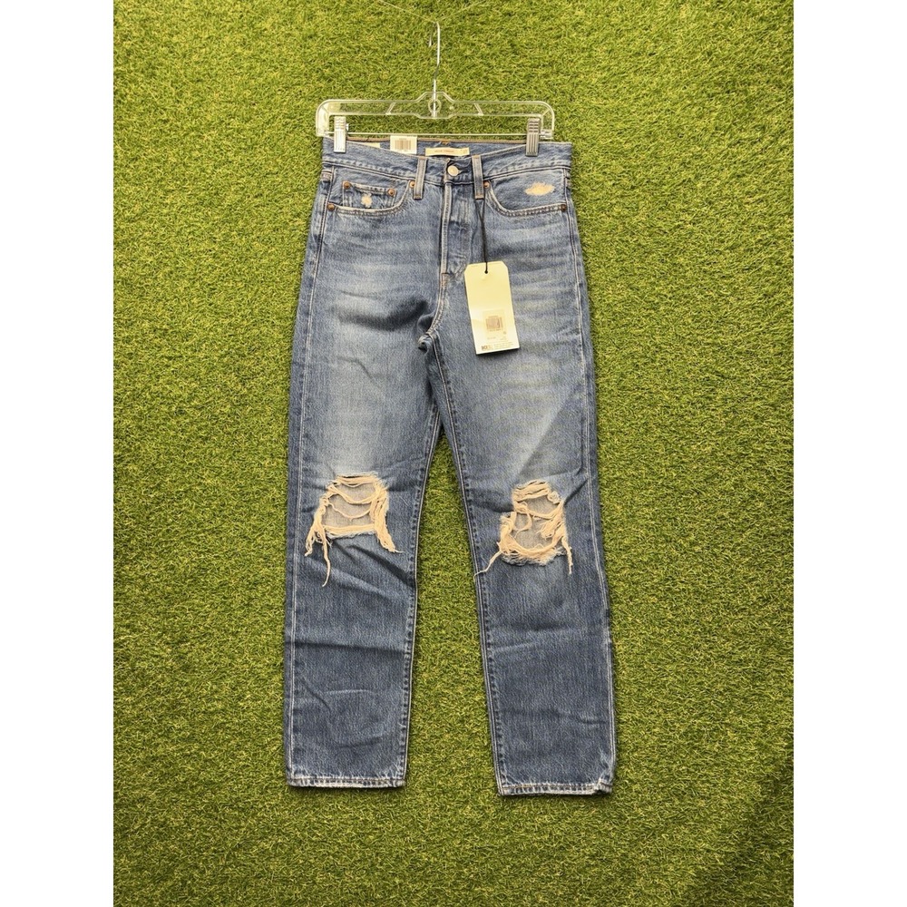 Levis Wedgie Straight Jeans Womens 27 Button Fly High Rise Medium Wash Denim NWT